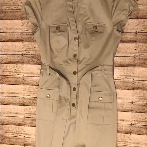 H&M Dress Casual Khaki Sz 4 - Picture 3 of 4